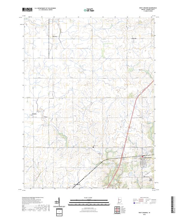 US Topo 7.5-minute map for West Lebanon IN