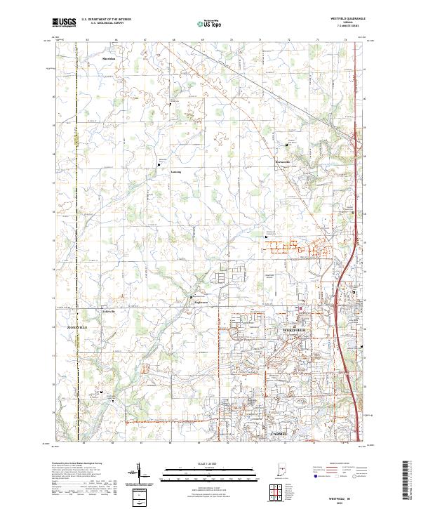 US Topo 7.5-minute map for Westfield IN