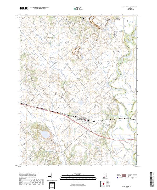 US Topo 7.5-minute map for Wheatland IN