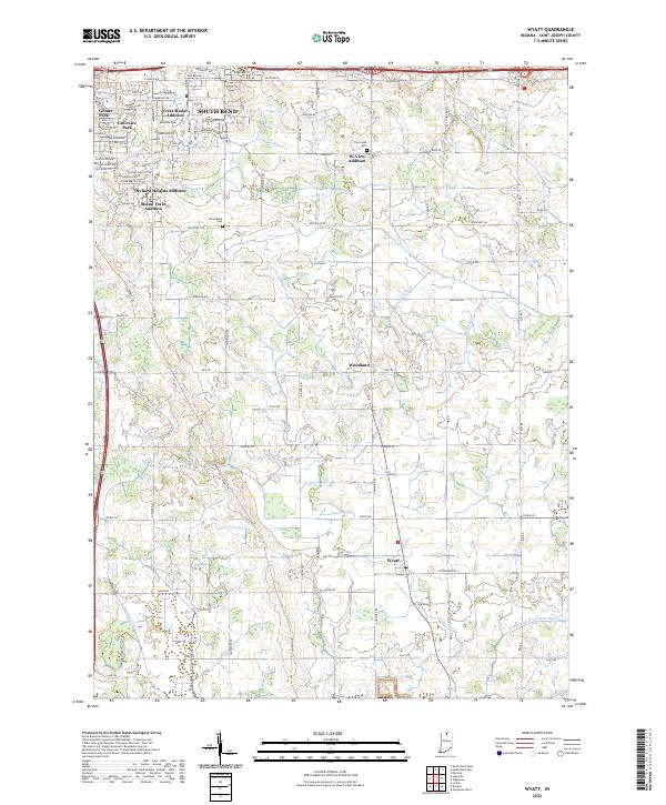 US Topo 7.5-minute map for Wyatt IN