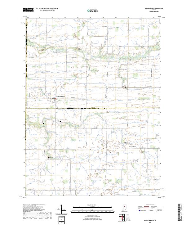 US Topo 7.5-minute map for Young America IN