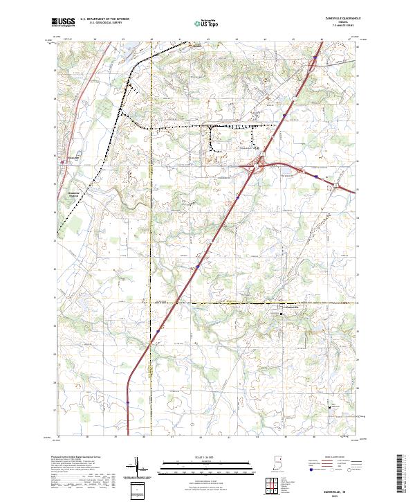 US Topo 7.5-minute map for Zanesville IN