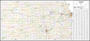 Kansas Wall Map by Topographic Maps