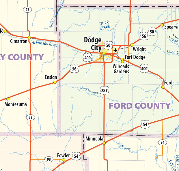 Kansas Wall Map by Topographic Maps