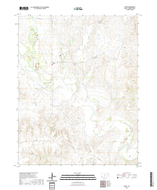 US Topo 7.5-minute map for Aetna KS