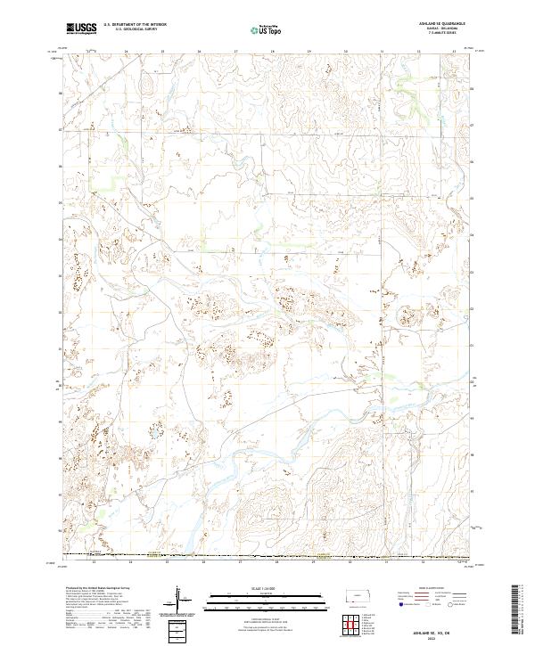 US Topo 7.5-minute map for Ashland SE KSOK