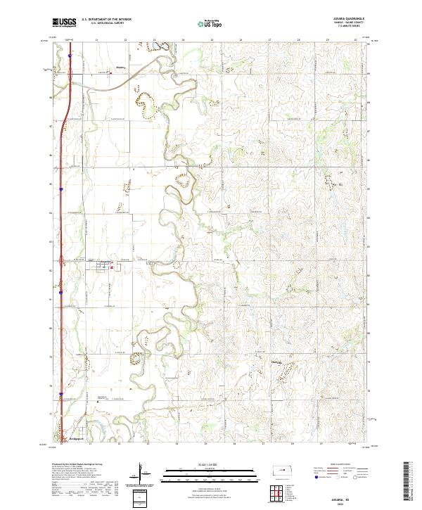 US Topo 7.5-minute map for Assaria KS