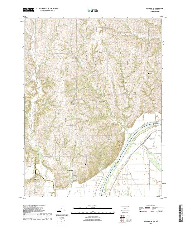 US Topo 7.5-minute map for Atchison NE KSMO