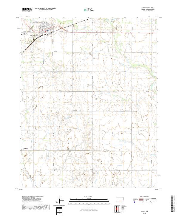 US Topo 7.5-minute map for Attica KS