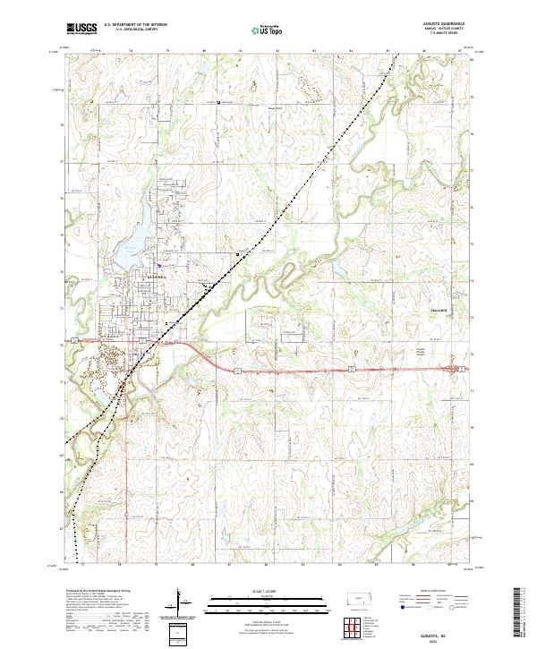 US Topo 7.5-minute map for Augusta KS