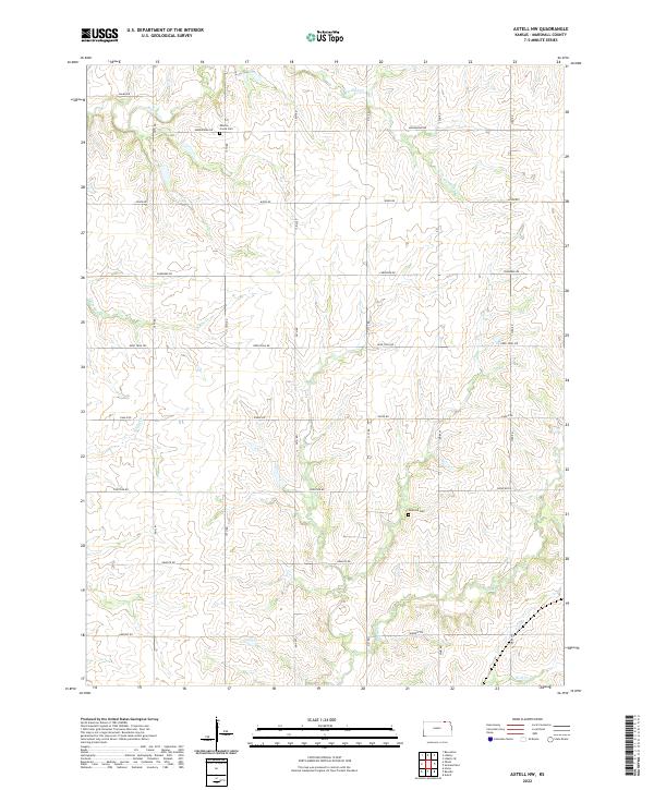 US Topo 7.5-minute map for Axtell NW KS