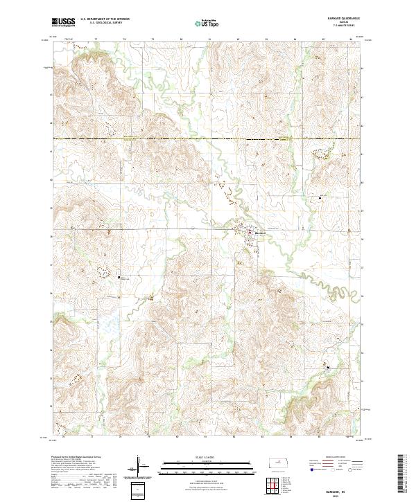 US Topo 7.5-minute map for Barnard KS