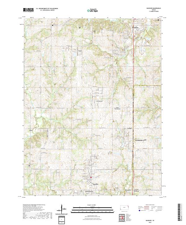 US Topo 7.5-minute map for Basehor KS