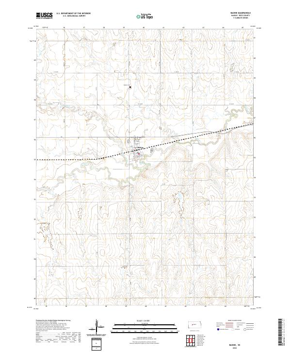 US Topo 7.5-minute map for Bazine KS