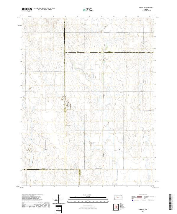 US Topo 7.5-minute map for Bazine SE KS