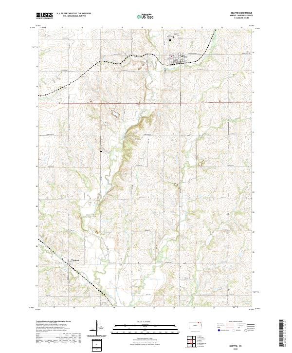 US Topo 7.5-minute map for Beattie KS