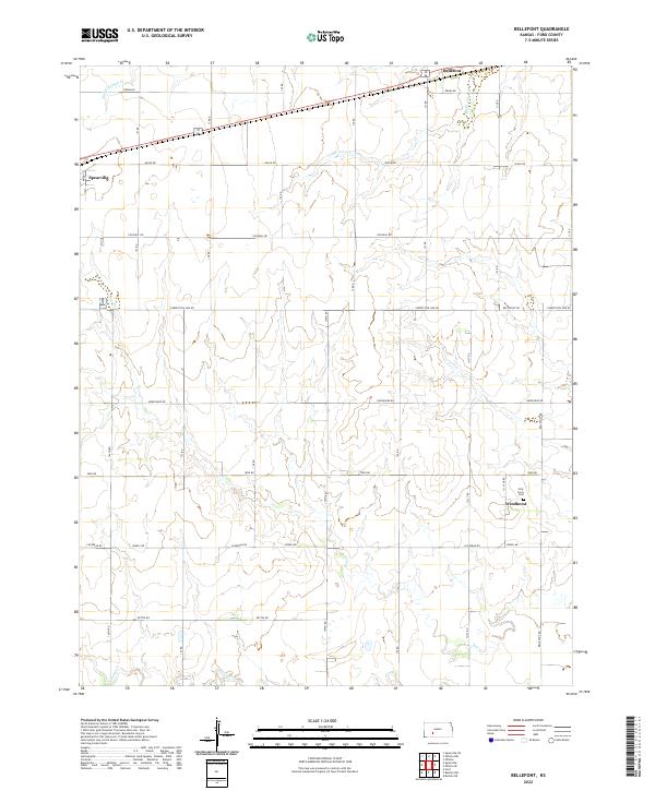 US Topo 7.5-minute map for Bellefont KS