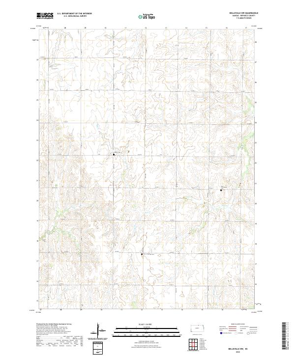 US Topo 7.5-minute map for Belleville NW KS