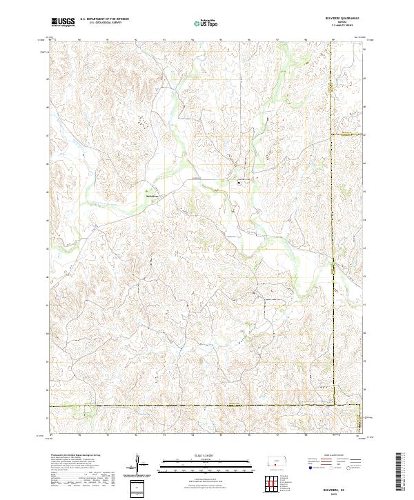 US Topo 7.5-minute map for Belvidere KS