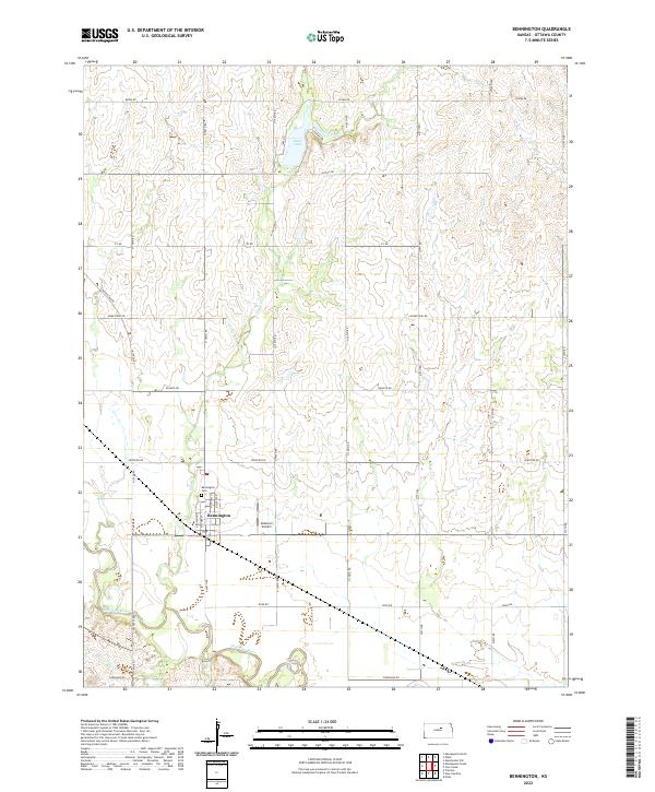 US Topo 7.5-minute map for Bennington KS