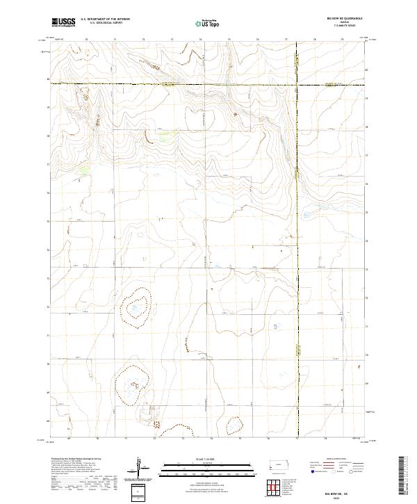 US Topo 7.5-minute map for Big Bow NE KS