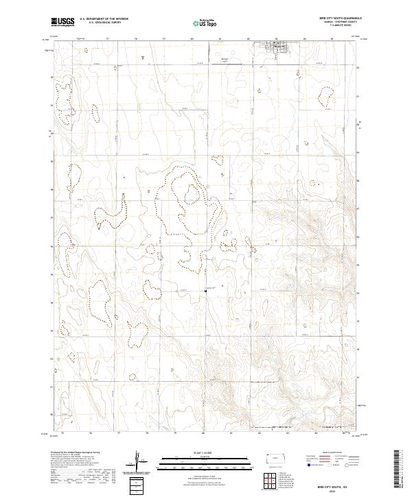 US Topo 7.5-minute map for Bird City South KS