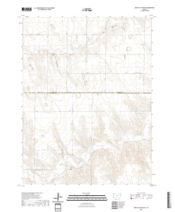 US Topo 7.5-minute map for Bird City South SE KS