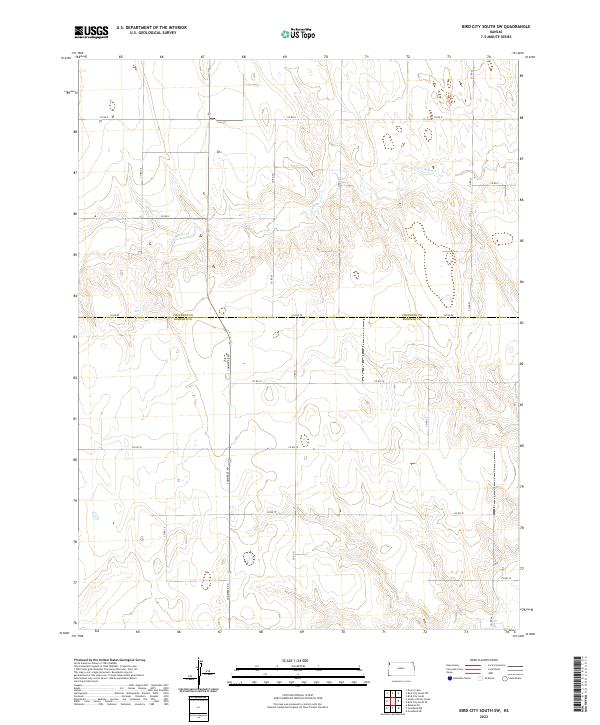 US Topo 7.5-minute map for Bird City South SW KS