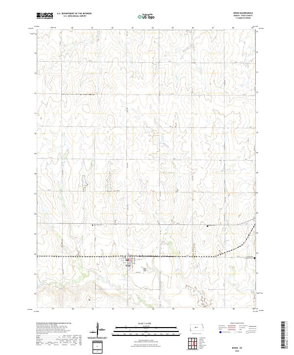 US Topo 7.5-minute map for Bison KS