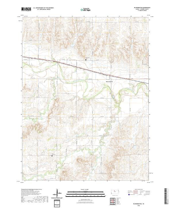 US Topo 7.5-minute map for Bloomington KS