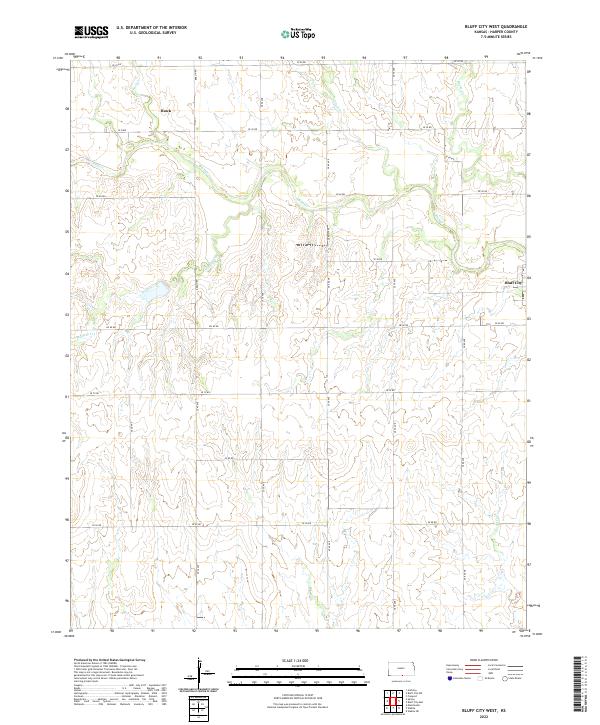 US Topo 7.5-minute map for Bluff City West KS