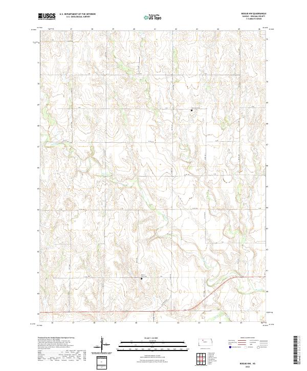 US Topo 7.5-minute map for Bogue NW KS