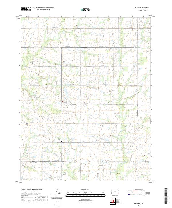 US Topo 7.5-minute map for Brazilton KS