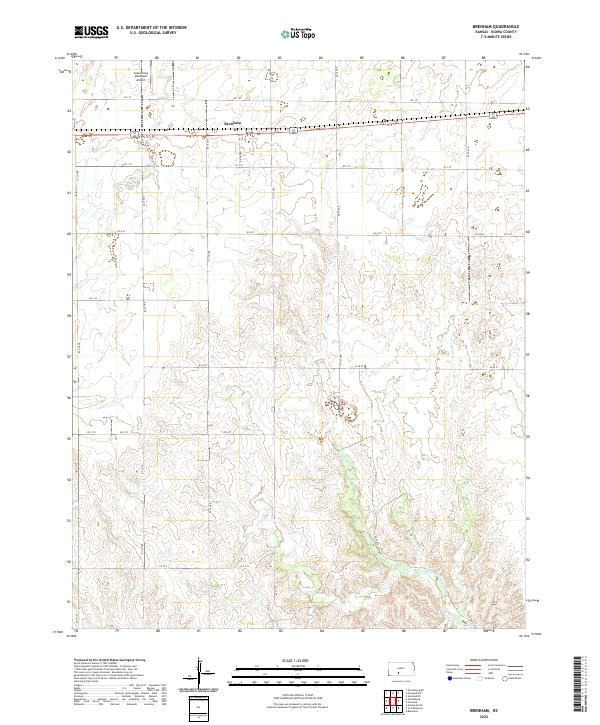 US Topo 7.5-minute map for Brenham KS