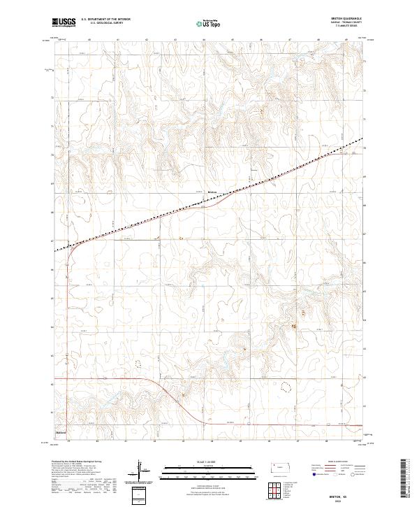 US Topo 7.5-minute map for Breton KS