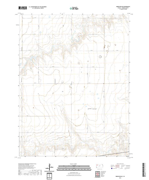 US Topo 7.5-minute map for Brewster NE KS