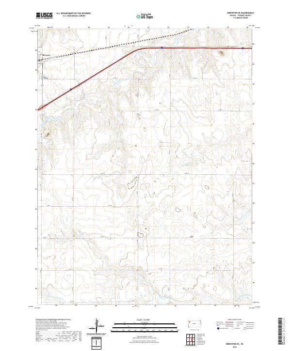 US Topo 7.5-minute map for Brewster SE KS