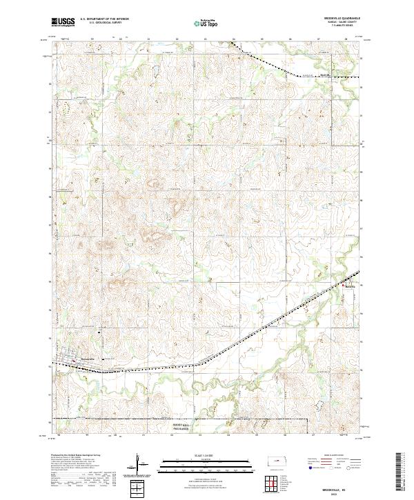 US Topo 7.5-minute map for Brookville KS