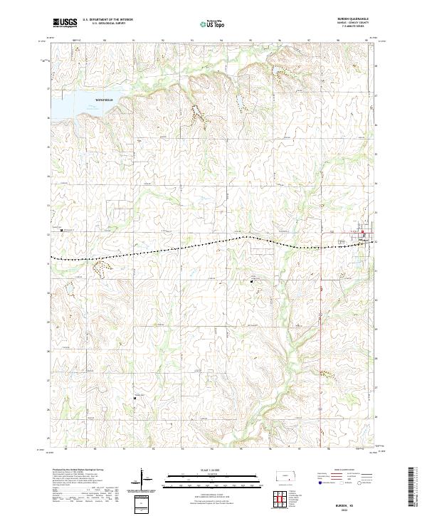 US Topo 7.5-minute map for Burden KS