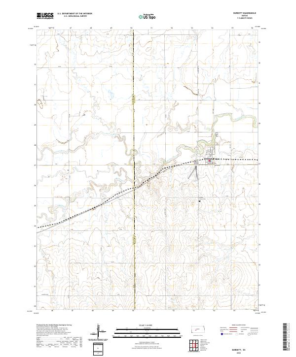 US Topo 7.5-minute map for Burdett KS