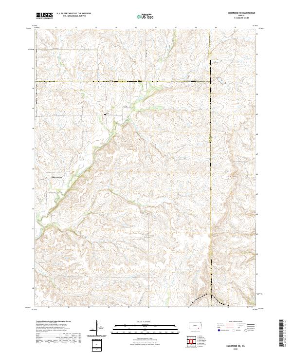 US Topo 7.5-minute map for Cambridge NE KS