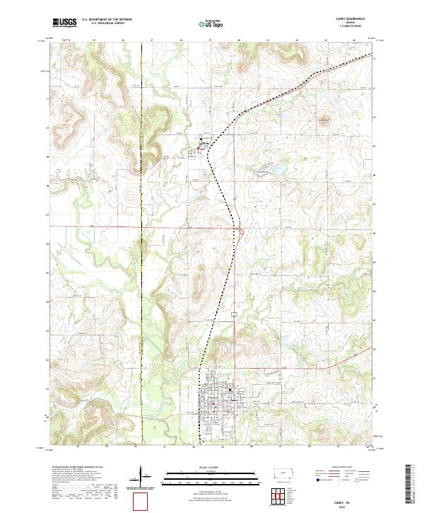 US Topo 7.5-minute map for Caney KS