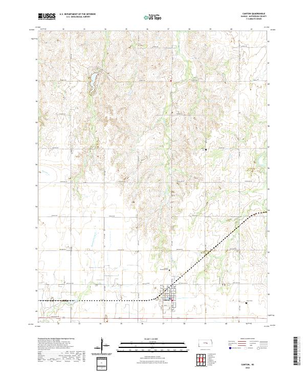 US Topo 7.5-minute map for Canton KS