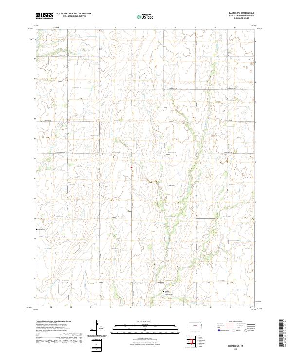 US Topo 7.5-minute map for Canton SW KS