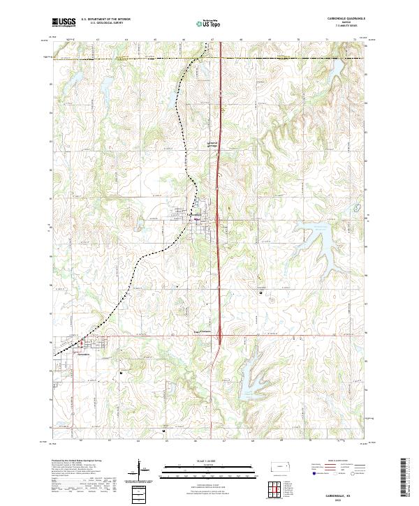 US Topo 7.5-minute map for Carbondale KS