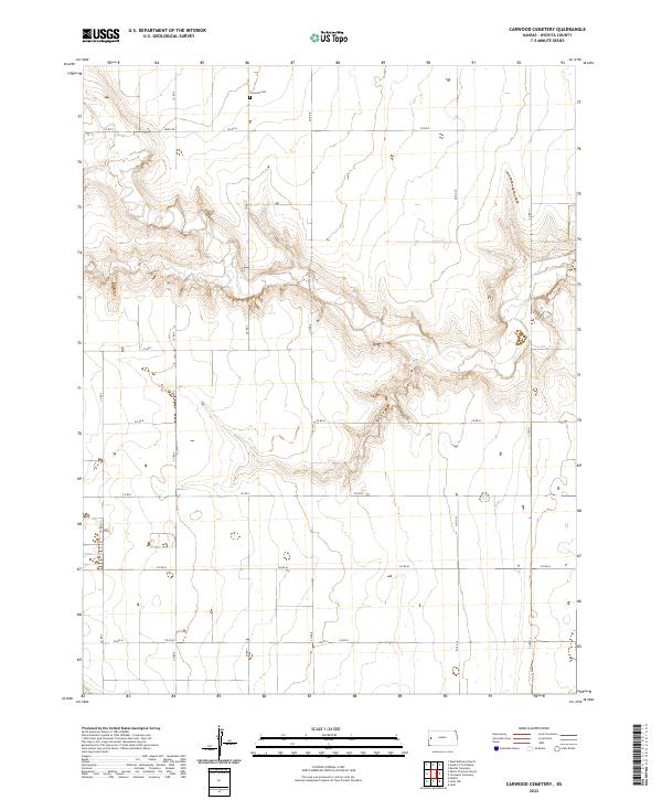 US Topo 7.5-minute map for Carwood Cemetery KS