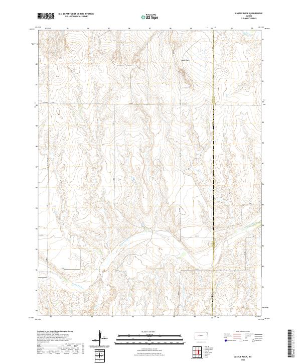 US Topo 7.5-minute map for Castle Rock KS