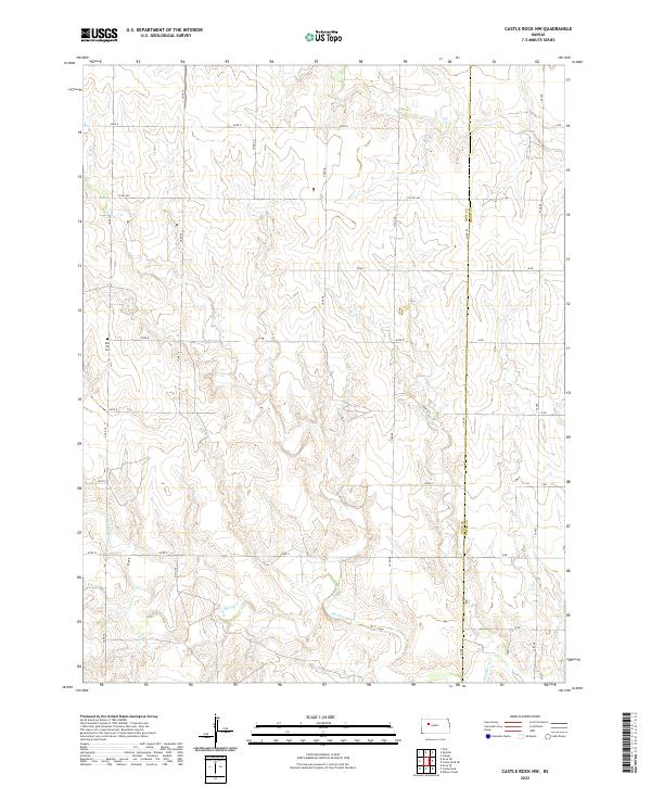 US Topo 7.5-minute map for Castle Rock NW KS