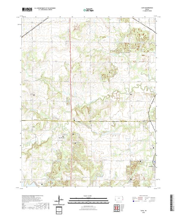 US Topo 7.5-minute map for Cato KS