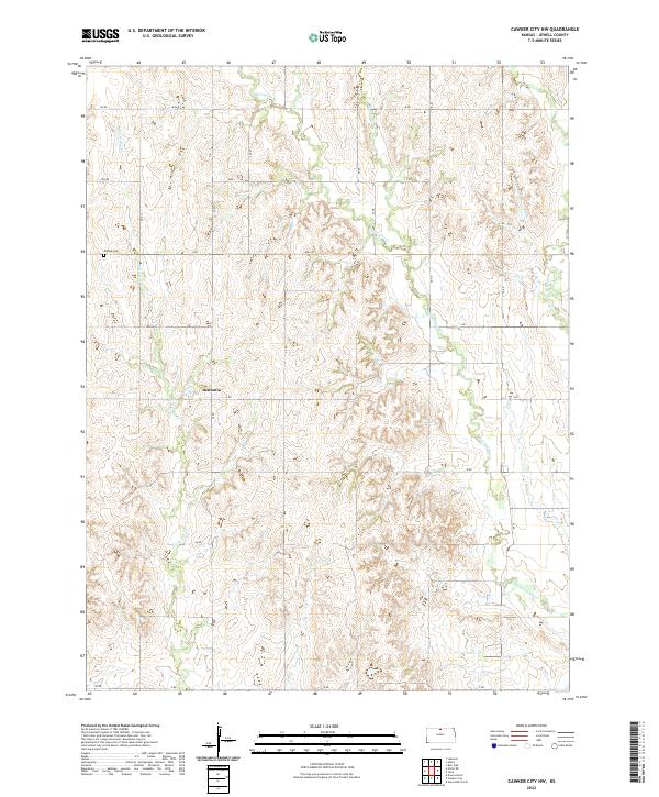 US Topo 7.5-minute map for Cawker City NW KS